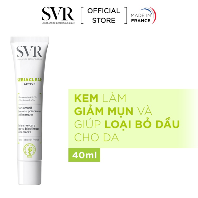 Kem Dưỡng Làm Giảm Mụn và Dầu Nhờn SVR Sebiaclear Active 40ml